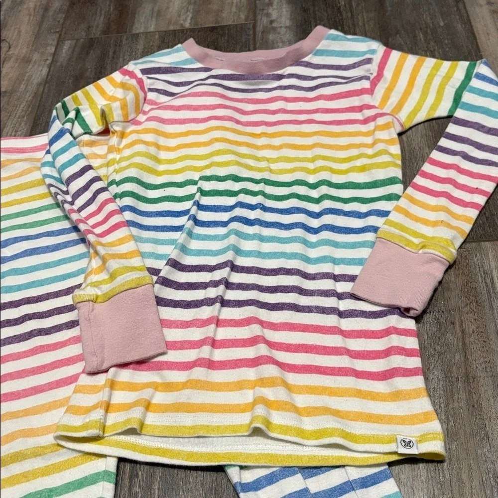 Honest Clothing Rainbow Stripe Pajama Set - Size 7